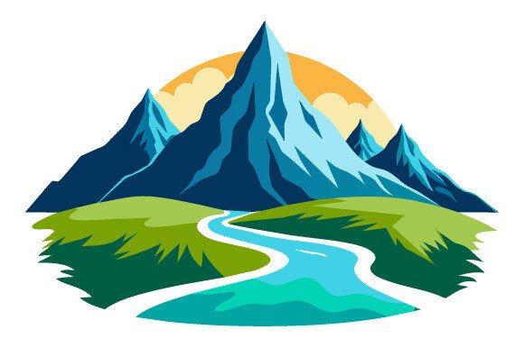 Download Captivating Mountain-with-River Vector. - Captivating Collection